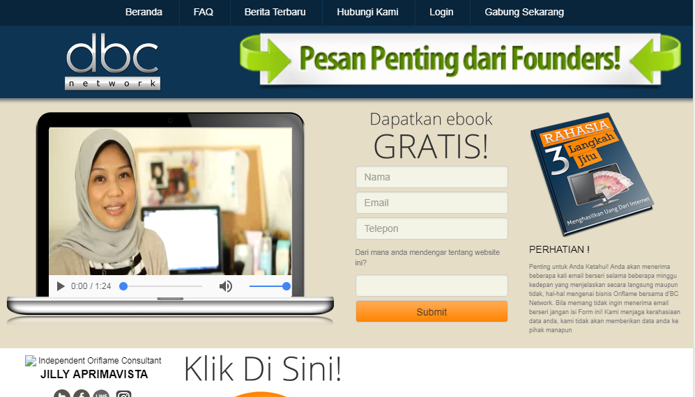 Jasa Pembuatan Web Support Oriflame