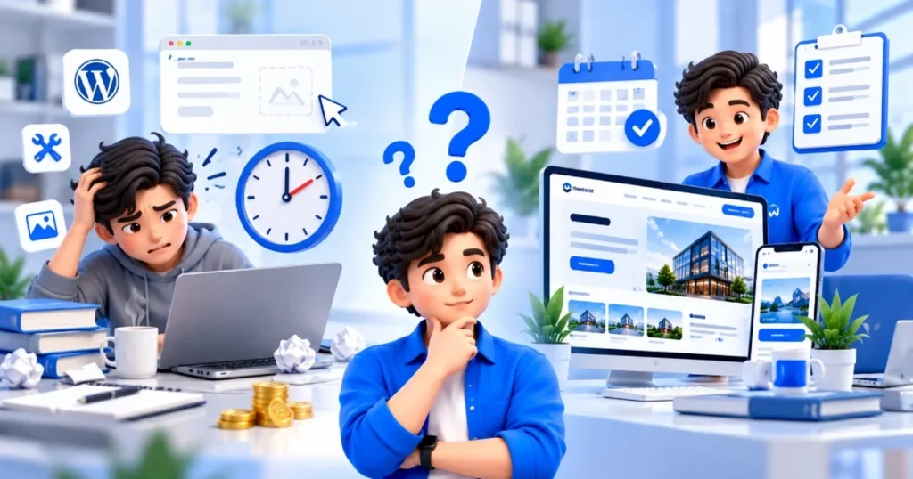Perbandingan bikin website sendiri atau pakai jasa: waktu, biaya, kerumitan teknis, dan hasil jadi