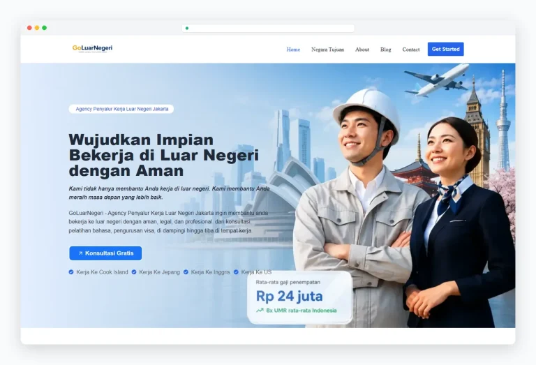Tampilan website Go Luarnegeri Jakarta
