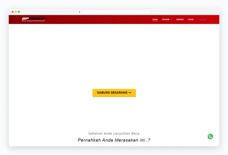 Tampilan website BPGroup Distributor Propolis