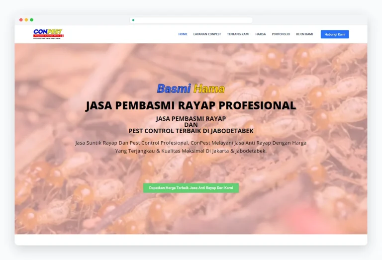 Tampilan website Basmi Hama (ConPest Jakarta)