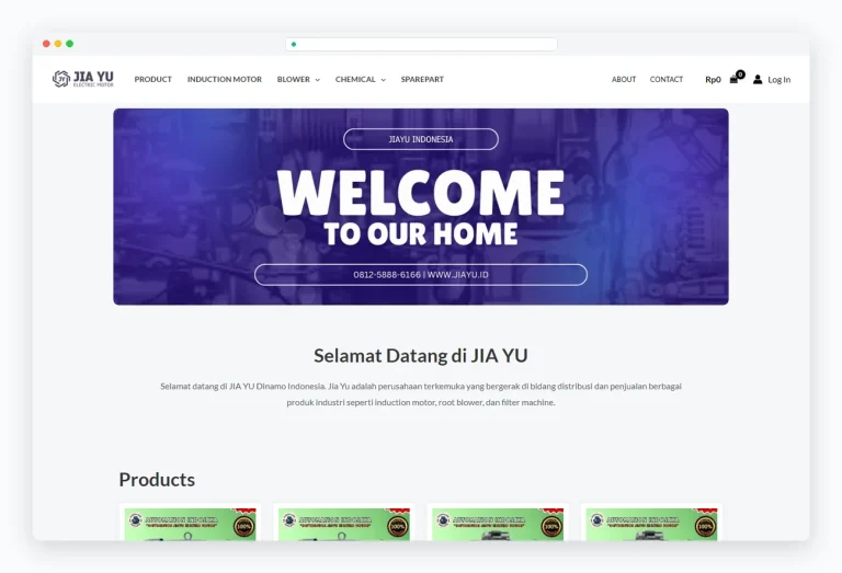 Tampilan website Jiayu Dinamo Electric Motor
