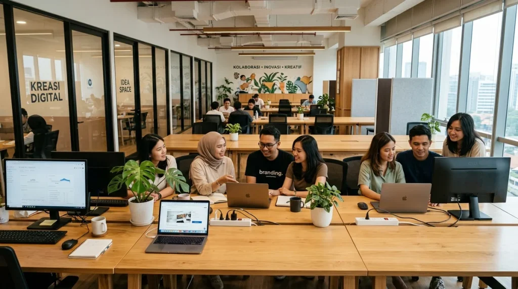 Suasana Kerja Kantor Tim Digital Webhandal